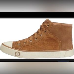 UGG Women's Cayha Tan Suede Shearling Lined High-Top Sneakers Women’s 9